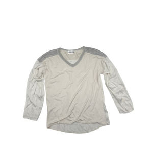 Jesper White Long Sleeve V Neck Tee